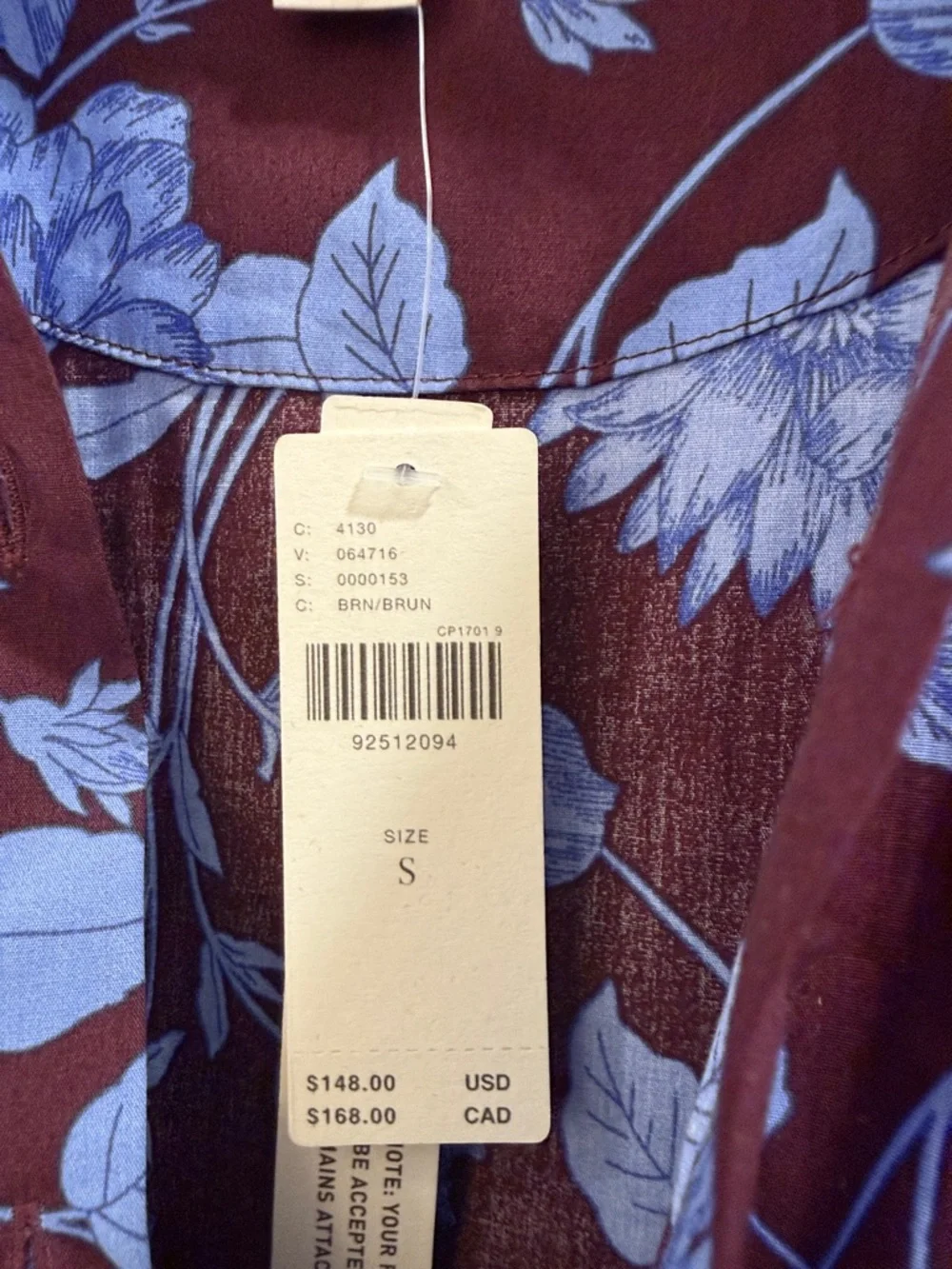 Floral Print Tiered Midi Dress in Blue on Brown - Picture 2 of 7